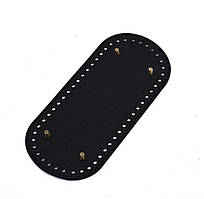 Шкіряне дно з металевими ніжками чорне для сумки овальне 10х22 см