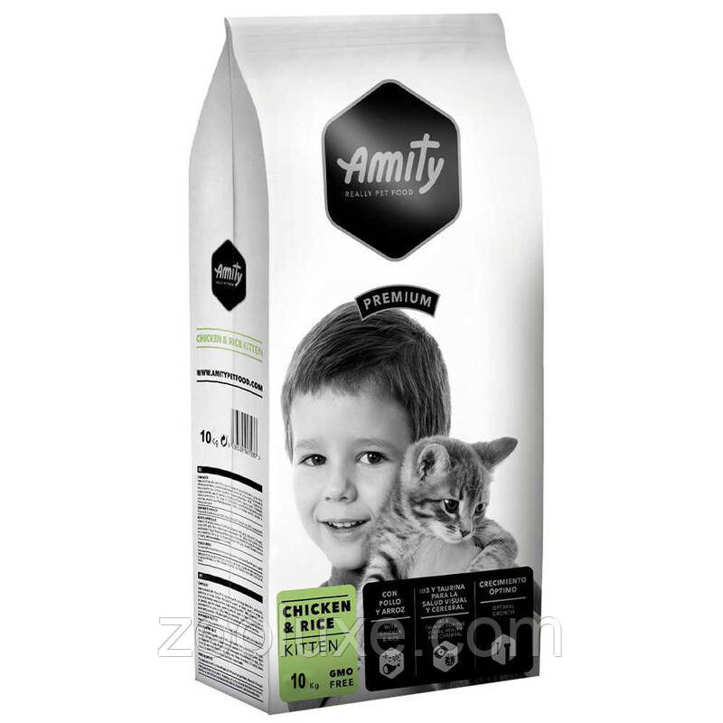 Amity Premium Kitten Chicken & Rice 10 кг корм для кошенят Аміті Преміум Кіттен Курка та рис