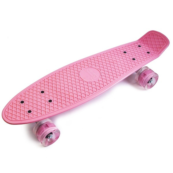 Пені Борд Penny Board 22" Ніжно-рожевий LED (Світяться колеса), фото 1