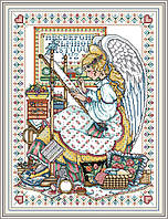 Ангел за вышивкой Набор для вышивания крестом с печатной схемой на ткани Joy Sunday RA246