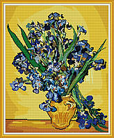Ирисы-Ван Гог Набор для вышивания крестом с печатной схемой на ткани Joy Sunday J437