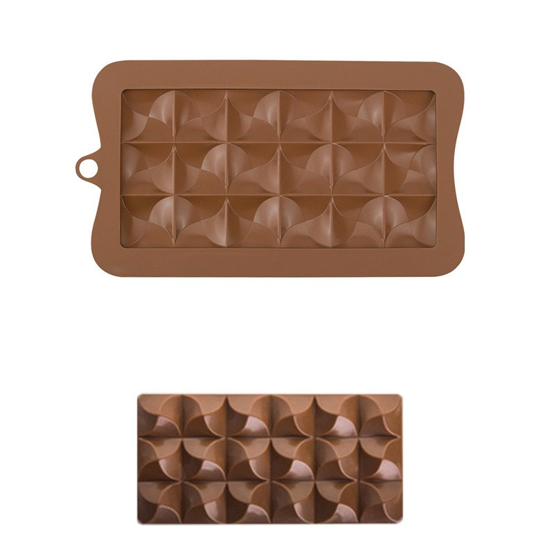 Силіконова форма для шоколаду, форма плитка шоколаду Піраміда (коричневий), фото 1