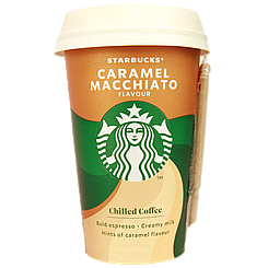 Холодна кава карамель мак'ято Старбакс Starbucks caramel macchiato 220ml 10шт/ящ (Код: 00-00014659)