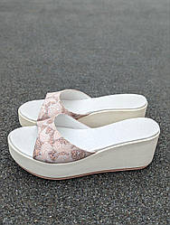 STTOPA Розміри 37-24 см. Шльопанці шкіряні. Танкетка 7 см. 123-3641-7 Кольорові