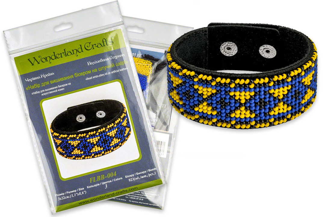 Набір для вишивки бісером браслета на штучній шкірі, FLBB-004, 3*22см, Wonderland Crafts, фото 1
