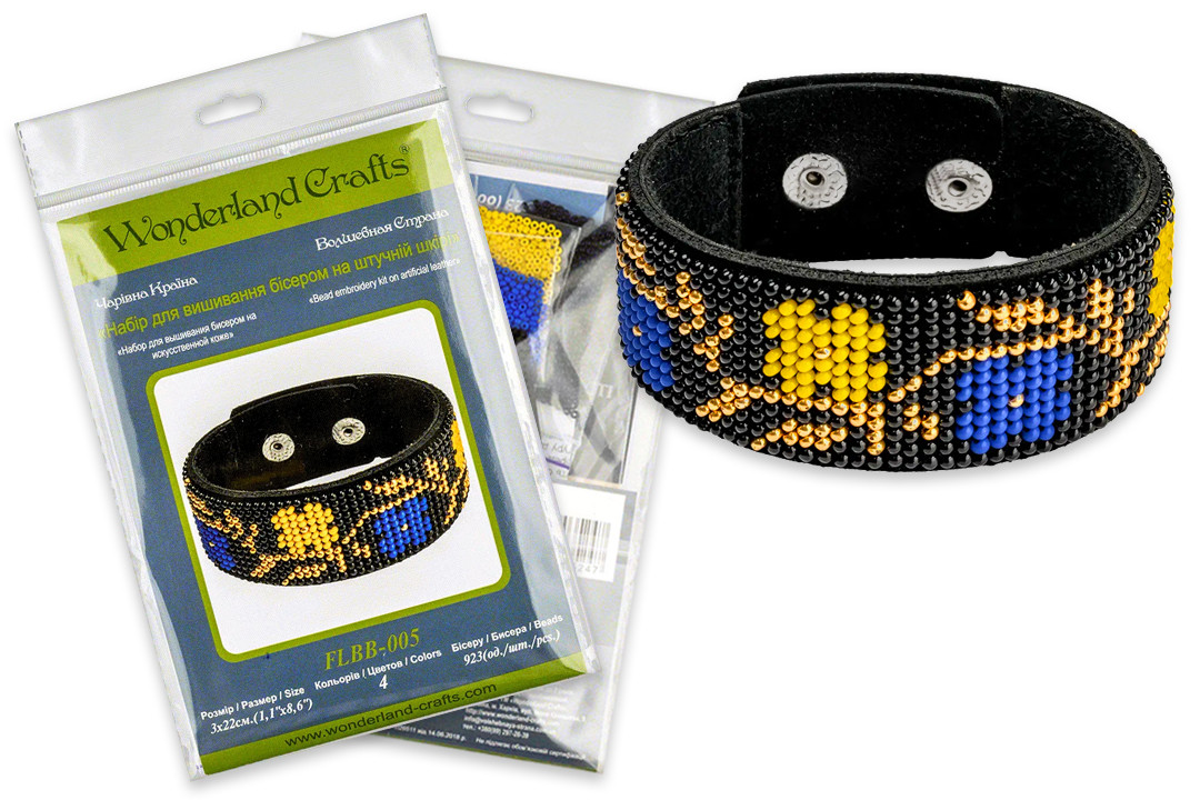 Набір для вишивки бісером браслета на штучній шкірі, FLBB-005, 3*22см, Wonderland Crafts, фото 1