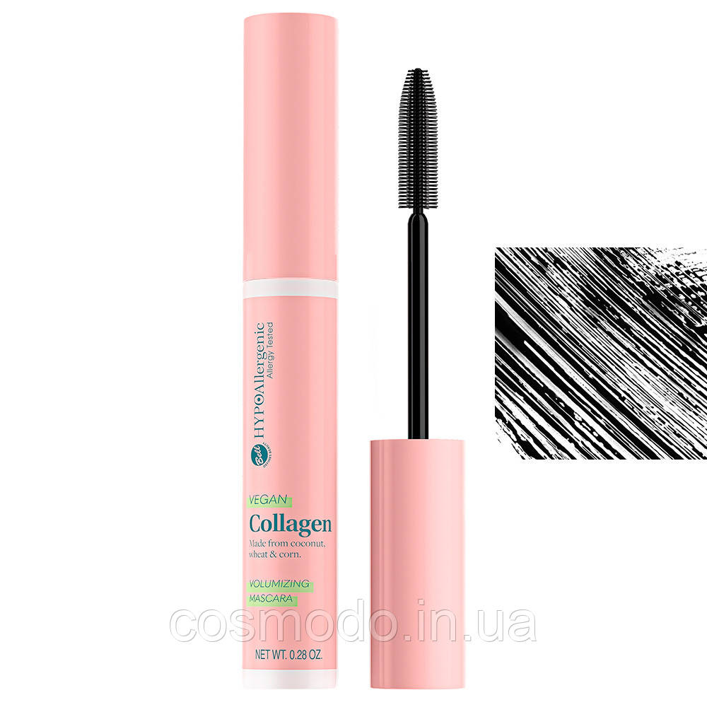 Веганська колагенова туш для об'єму Bell Vegan Collagen Volumizing Mascara – 01 Black