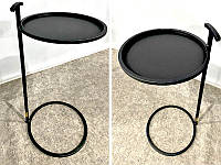 Столик для клиента приставной круглый черный 350мм Kompred OL438/2
