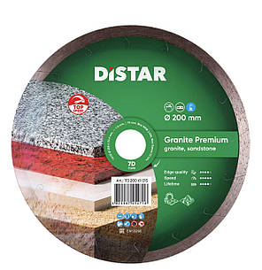 Круг алмазний відрізний Distar 1A1R 200x1,7x10x25,4 Granite Premium, фото 1