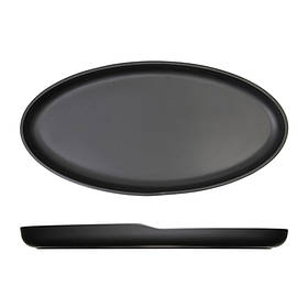 Блюдо овальне меламінове 40*20*3.5 см, чорне, матове, Copenhagen, GenWare CP402502