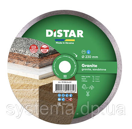 Круг алмазний відрізний Distar 1A1R 230x1,6x10x25,4 Granite, фото 1