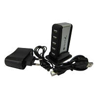 Концентратор Lapara LA-UH7315 Black/Silver, 7xUSB 2.0 з блоком живлення