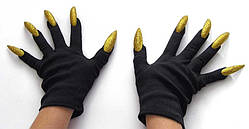 Чорні рукавички з манікюром рукавички з пазурами (FD36)