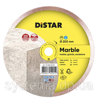 Круг алмазний відрізний по мармуру Distar 1A1R 200x1,6x10x25,4 Marble, фото 1
