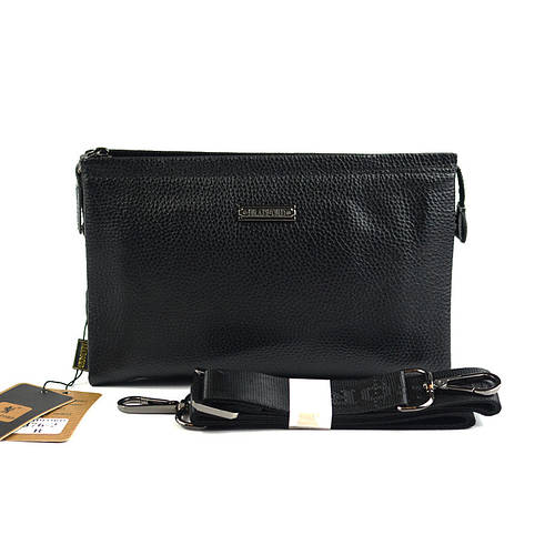 Кожаная мужская маленькая сумка клатч Bradford на молнии, Черный ...