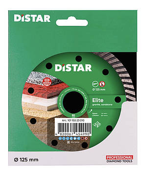 Круг алмазний відрізний Distar 1A1R Turbo 125x2,2x9x22,23 Elite, фото 4