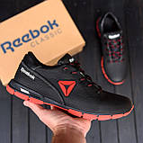 Осінні кросівки чоловічі шкіра для міста під джинси, чорні з червоним шкіряні кроси демісезонні *Rb 012 крас*, фото 2