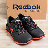 Осінні кросівки чоловічі шкіра для міста під джинси, чорні з червоним шкіряні кроси демісезонні *Rb 012 крас*, фото 3