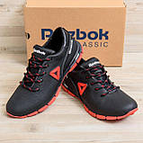 Осінні кросівки чоловічі шкіра для міста під джинси, чорні з червоним шкіряні кроси демісезонні *Rb 012 крас*, фото 5