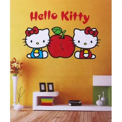 Годинник наклейки на стіну "hello kitty"
