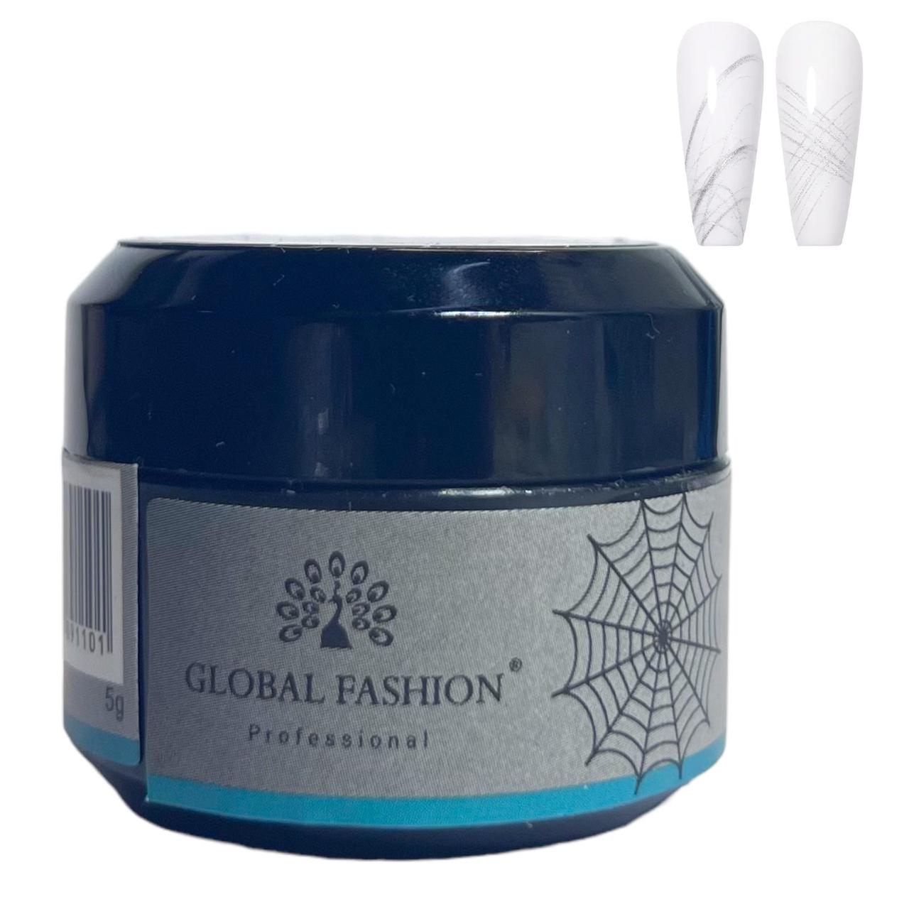 Гель - павутинка Global Fashion, срібло, 5 г