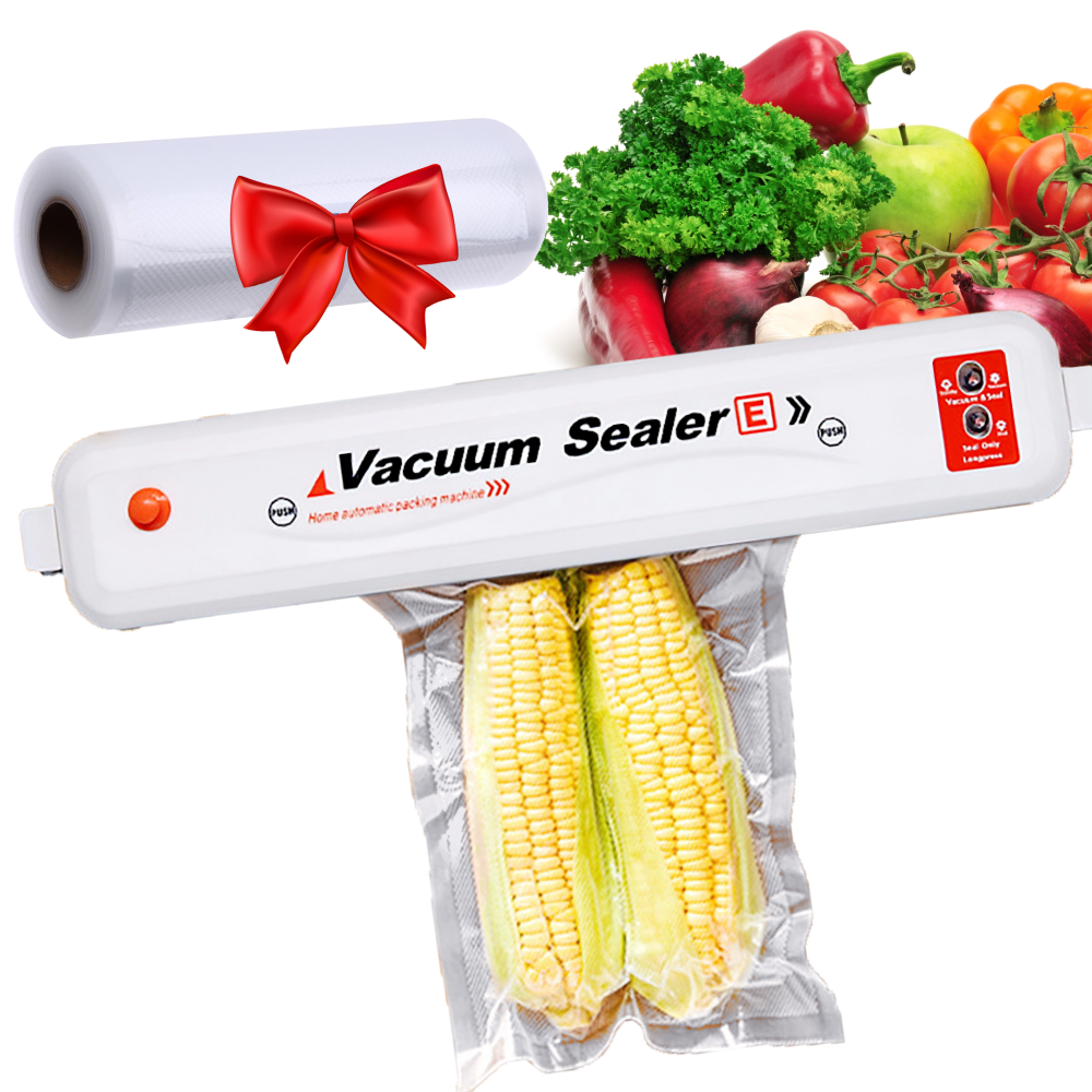 Вакууматор для продуктів 90 Вт, Vacuum Sealer + Подарунок Пакети в рулоні 5 м х 25 см
