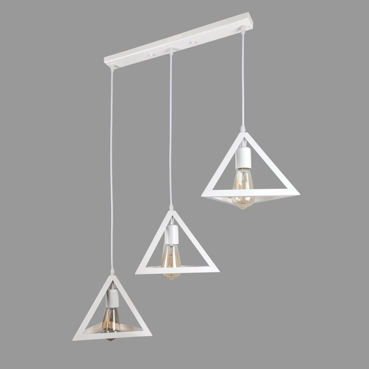Люстра лофт із 3-білих пірамід (56-PR220F-3 WH (500))