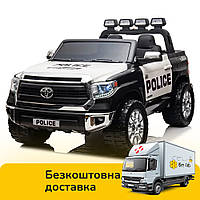Детский электромобиль Джип Toyota Полиция (2 мотора 200W, MP3, USB) Bambi JJ2255EBLR-2-1 Черно-белый