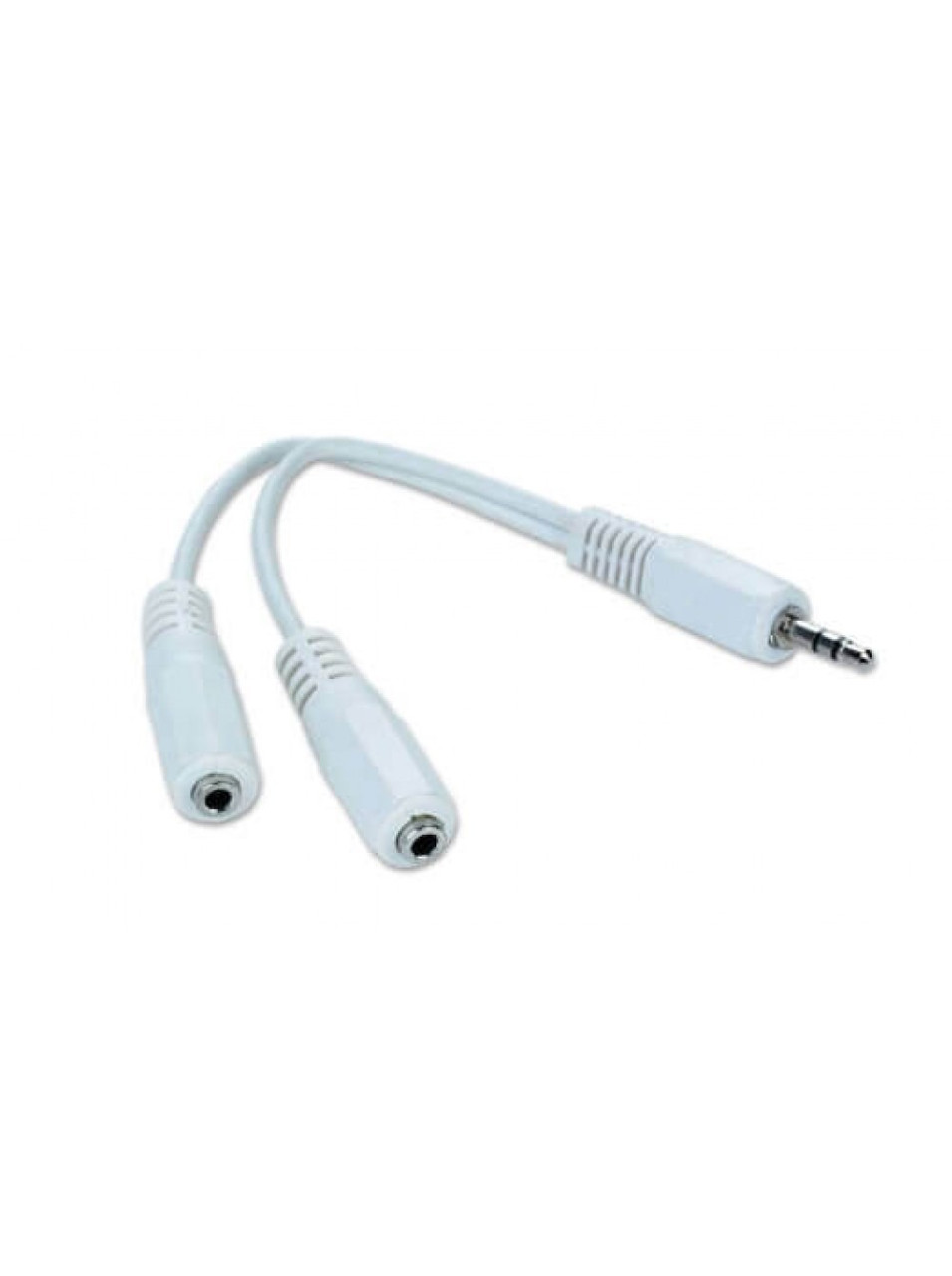 Перехідник звуковий 3.5 мм (M) — 2x3.5 мм (F), Cablexpert, Black/White, 10 см, фото 1