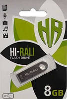 USB флеш накопичувач Hi-Rali 8GB Shuttle Series Silver USB 2.0 (HI-8GBSHSL)