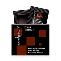 Краска-тинт для бровей и ресниц Ekko Beauty Gradient Effect, тон Dark Brown, в саше