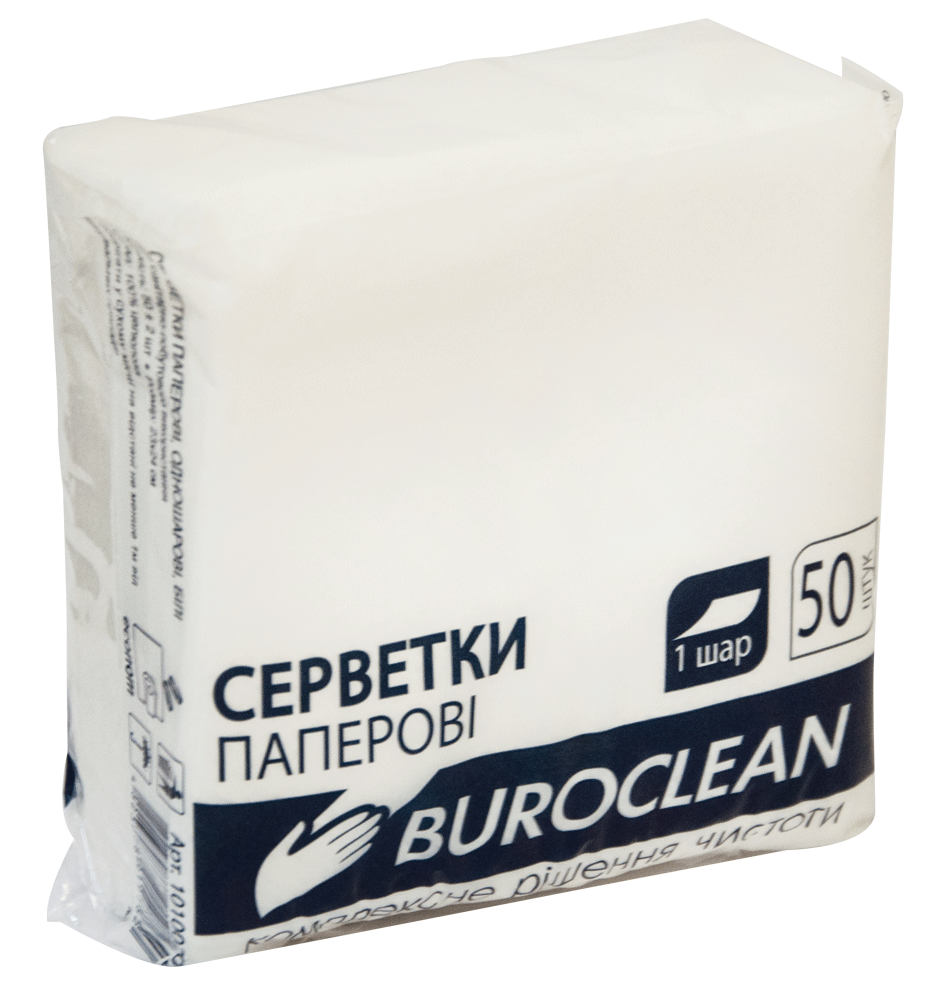 Серветки Buroclean білі 24 х 24см 50шт