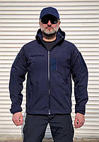 Куртка тактическая soft shell UKR TEK синяя Куртка софтшелл демисезонная с капюшоном