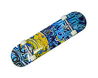 Скейтборд детский из клена Graffiti Blue для трюков 78х20 см