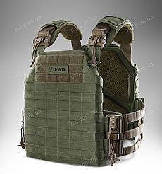 Плитоноска Plate Carrier / бронежилет - чохол для пластин з камербандами U-Win Pro Cordura 500D (ranger green)