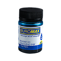 Туш "BuroMax" 50мл синя BM.8397-01