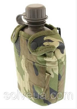 Фляга Mil-Tec 1 л. із чохлом Woodland, 14505020.solve, фото 1