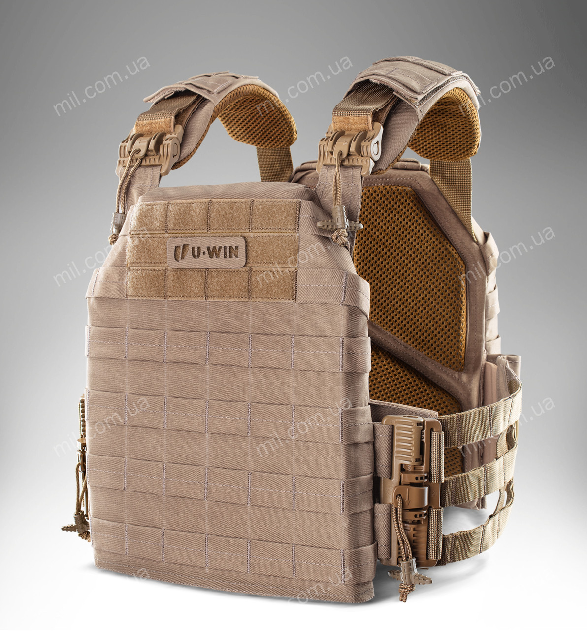 Плитоноска Plate Carrier / бронежилет - чохол для пластин з камербандами U-Win Pro Cordura 1000D (tan)