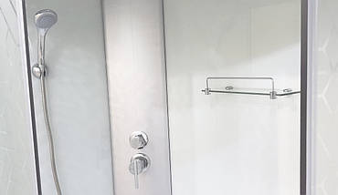 Душовий бокс KO&PO 218 222 (L) 120х80х215 см з глибоким піддоном лівий асиметричний скло матове з малюнком, фото 3