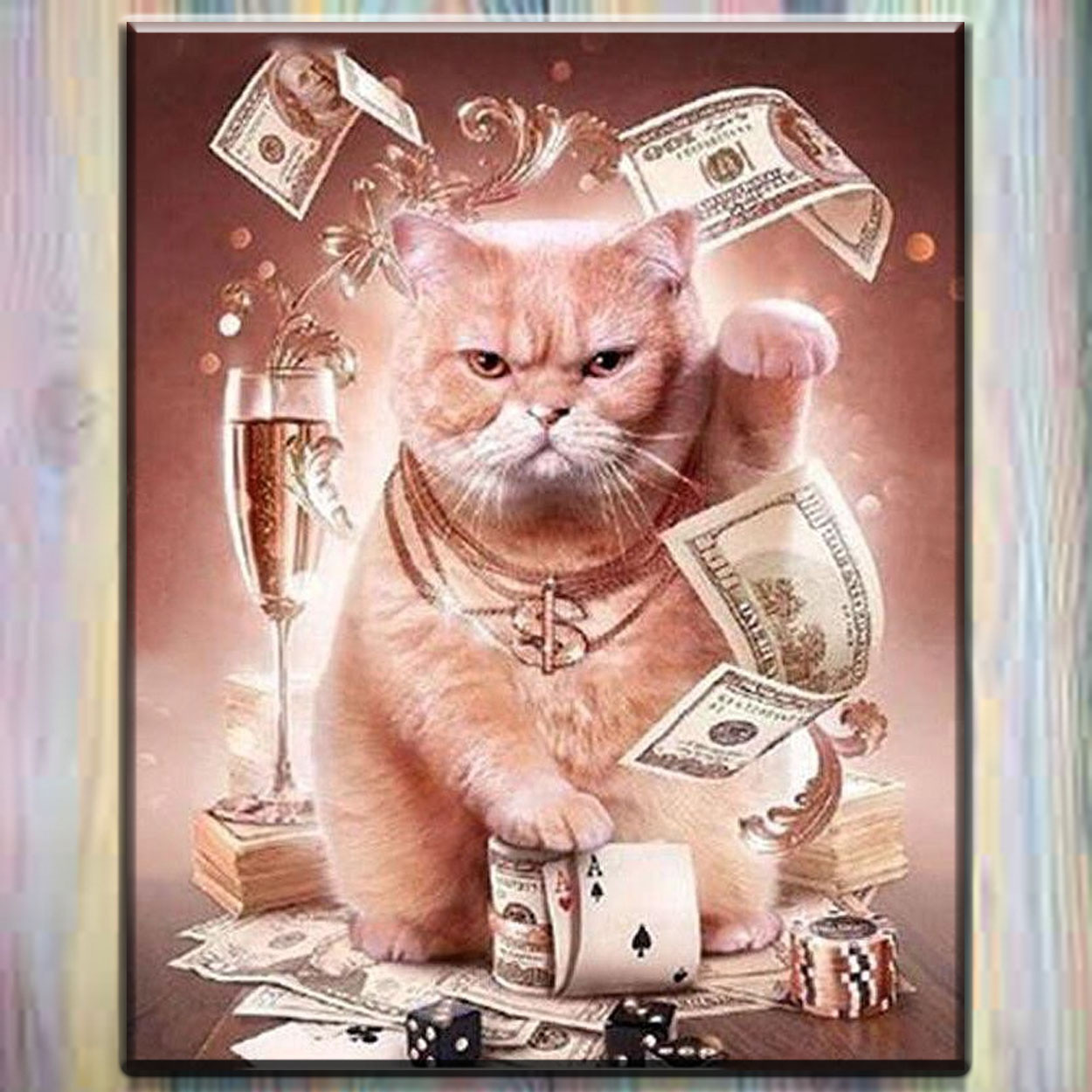 Алмазна мозайка на підрамнику Тварини "Дрібний котик" 40*50 см My-Art TN012