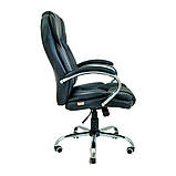 Крісло офісне комп'ютерне Гранде, Хром, М-1,шкірзамінник чорний, фото 2