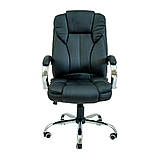 Крісло офісне комп'ютерне Гранде, Хром, М-1,шкірзамінник чорний, фото 3