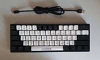 LEAVEN K620 MINI Black-White Мини игровая механическая клавиатура 60% blue switches hot swap с подсветкой