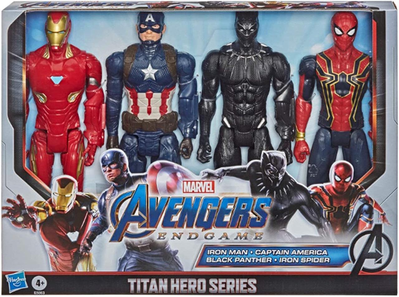 Набір фігурок 4в1 Hasbro, 30см Месники: Залізна Людина, Капітан Америка, Людина Павука, Чорна Пантера