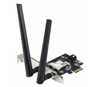 Бездротовий Wi-Fi адаптер Asus PCE-AX1800 (Wi-Fi 6, Bluetooth 5.2, AX1800, WPA3, MU-MIMO) 2 ант #