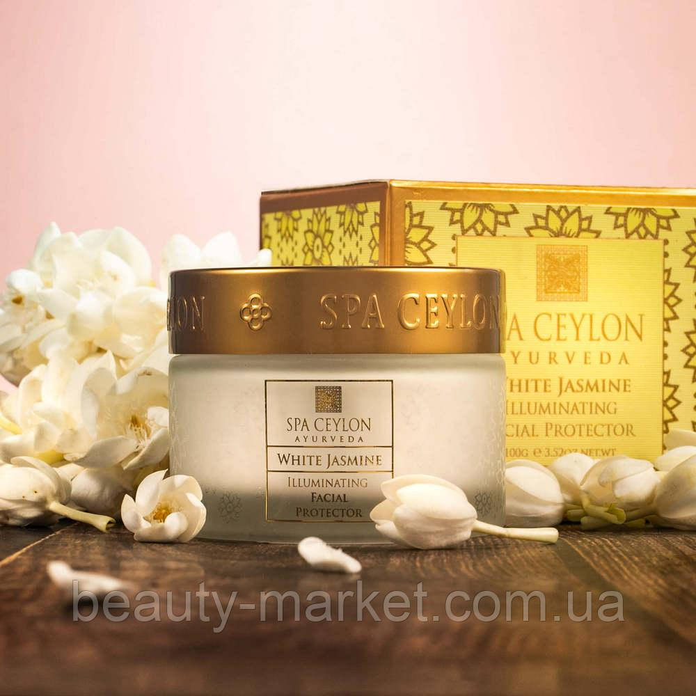 Крем-протектор із ефектом сяйва для сухої шкіри Білий жасмин SPA Ceylon 100 г