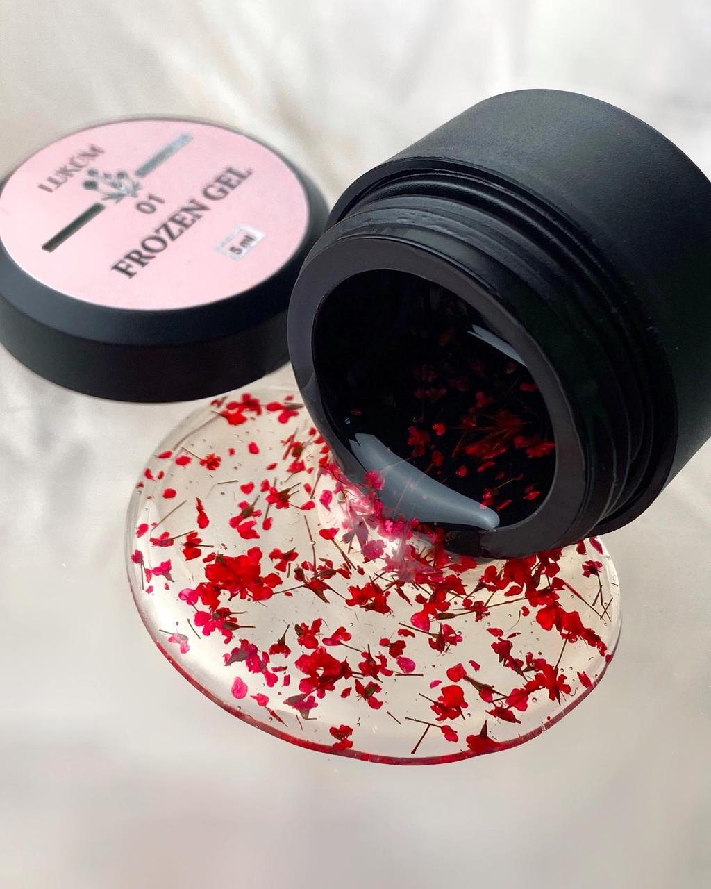 Lukum Frozen Gel No01 — декоративний гель із сухоцвітами, 5 мл