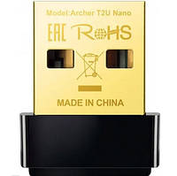 Адаптер WiFi TP-LINK Archer T2U Nano AC600 Nano Wi-Fi USB 433Mbps в 5GHz/200Mbps at 2.4G