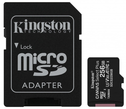 Карта пам'яті 256GB microSDXC Kingston Canvas Select Plus 100R A1 C10 (SDCS2/256GB) + SD адаптер