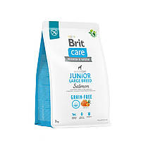 Корм для молодых собак больших пород Brit Care Dog Grain-free Junior Large Breed беззерновой с лососем 3 кг